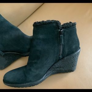 Cole Haan Black Sued Wedge boot